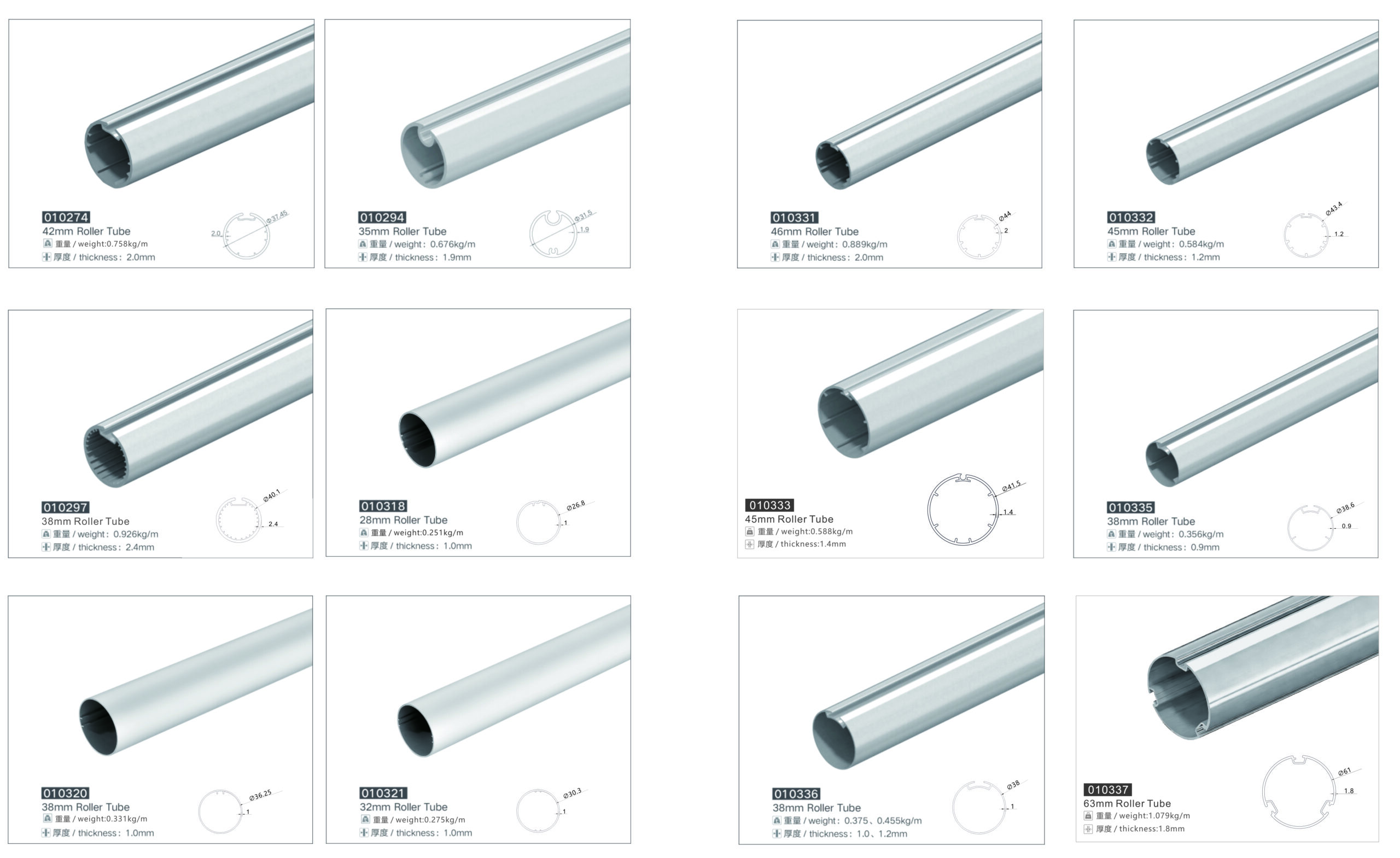 roller blind tube
