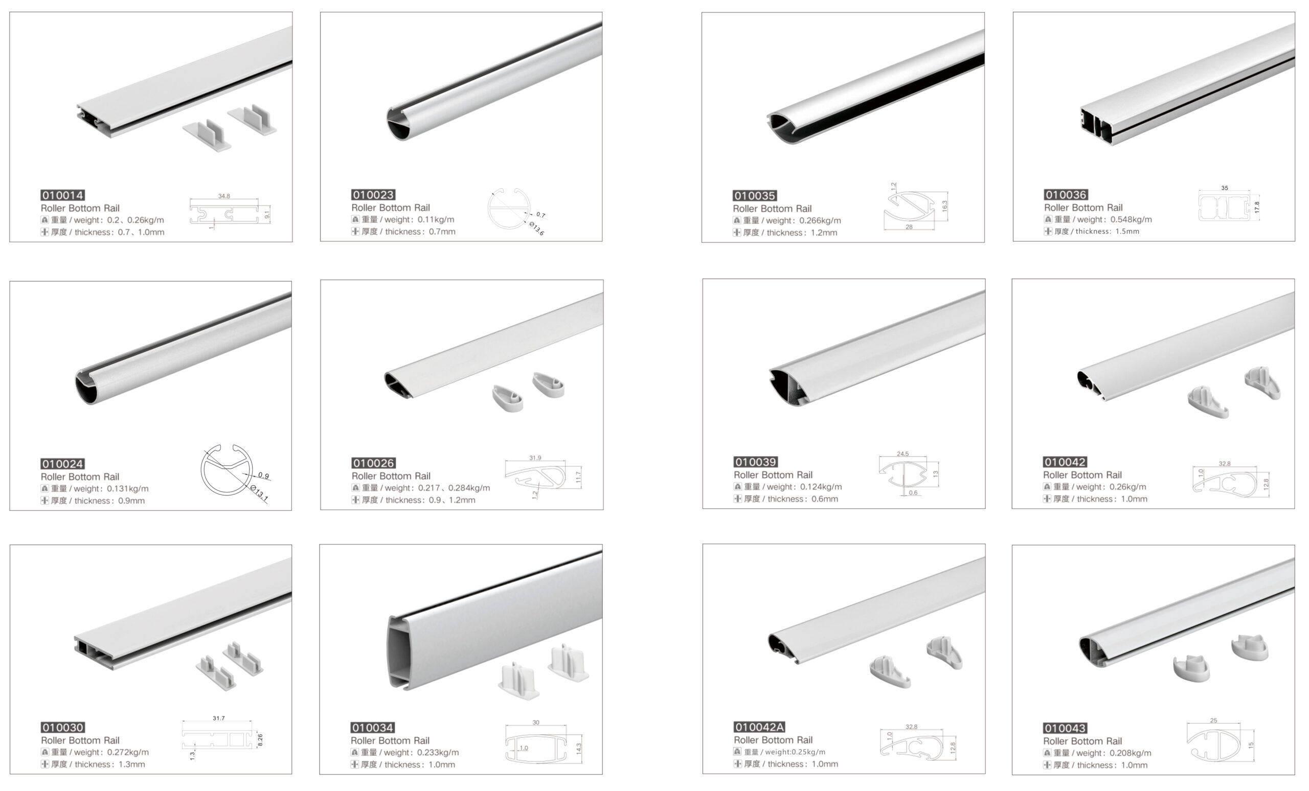 roller blind bottom rail