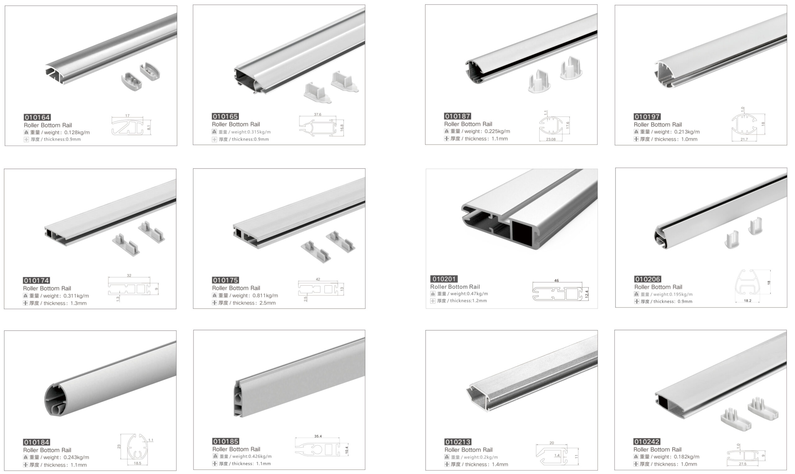 roller blind bottom rail