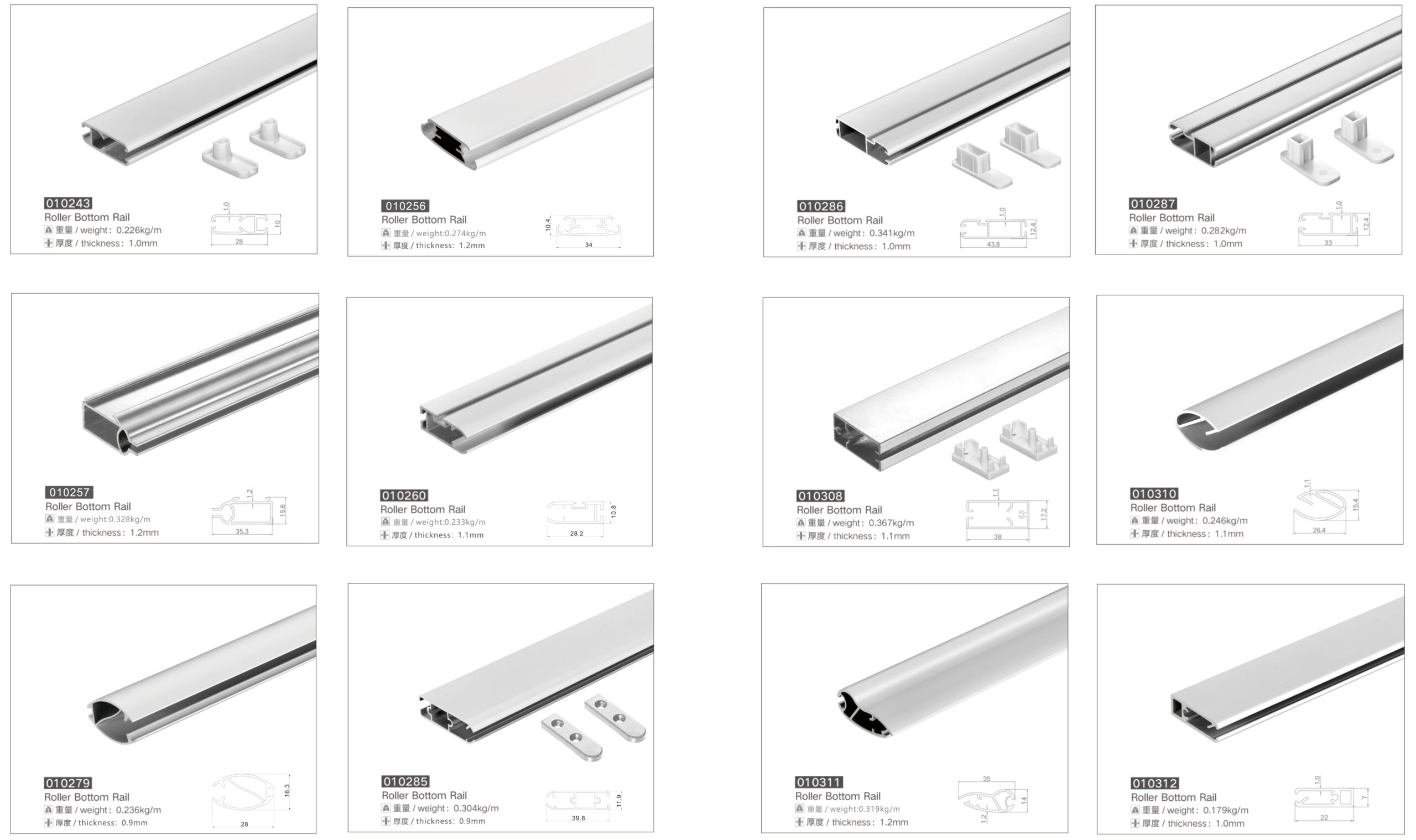 roller blind bottom rail