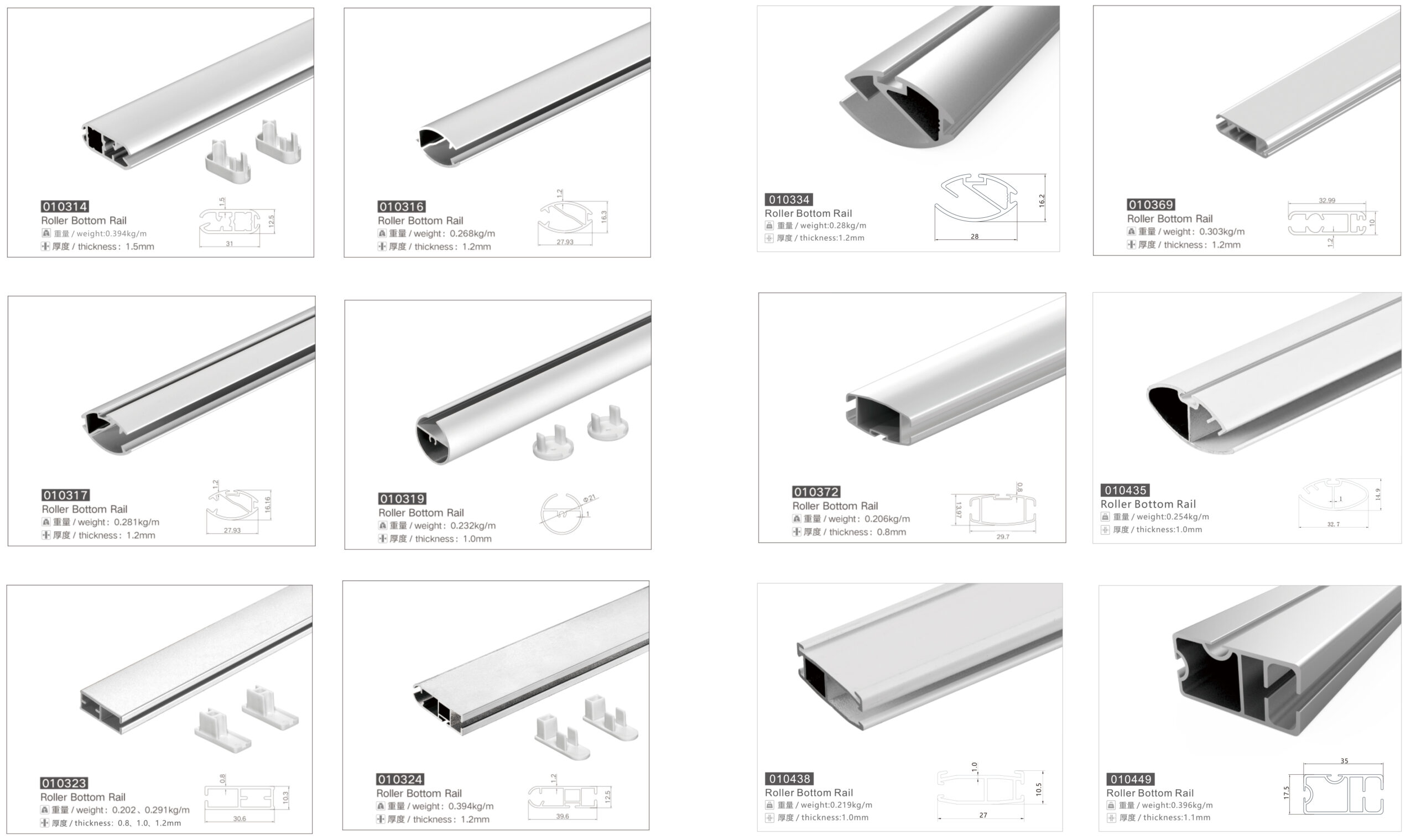 roller blind bottom rail