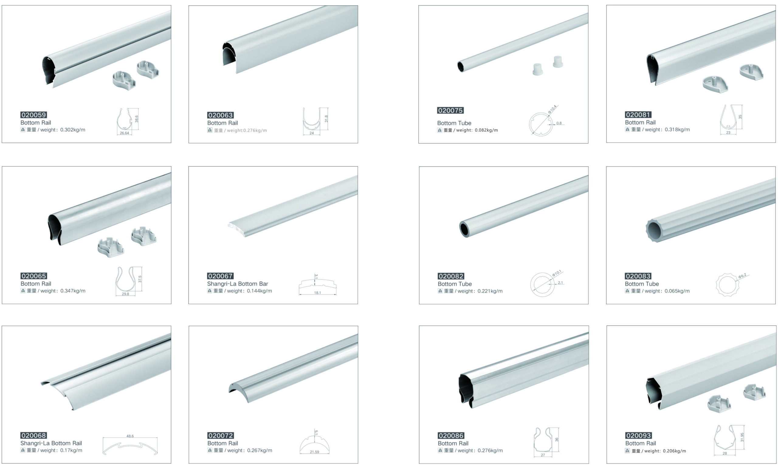 zebra blind bottom rail