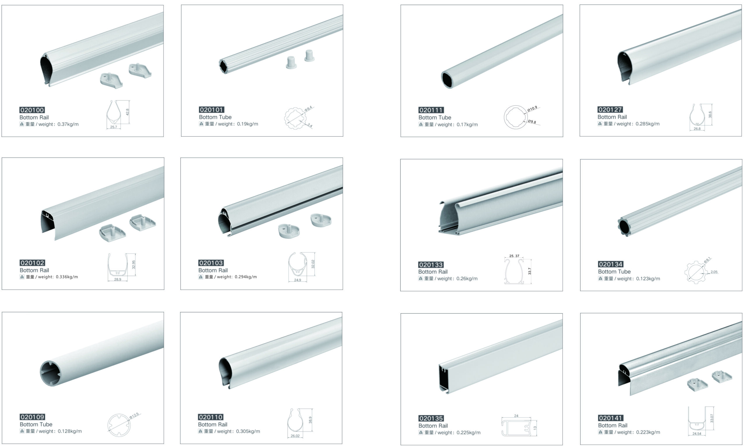 zebra blind bottom rail