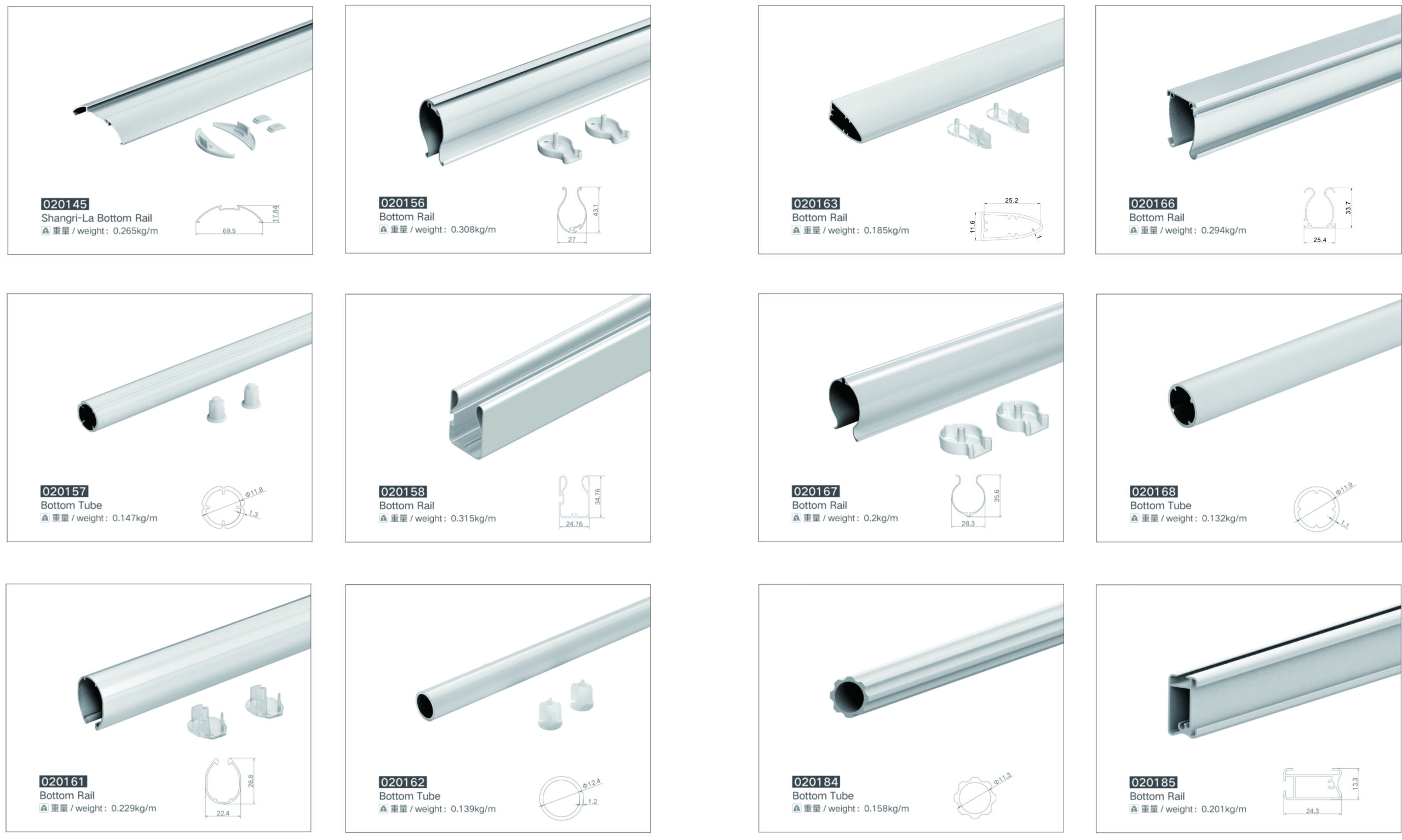 zebra blind bottom rail