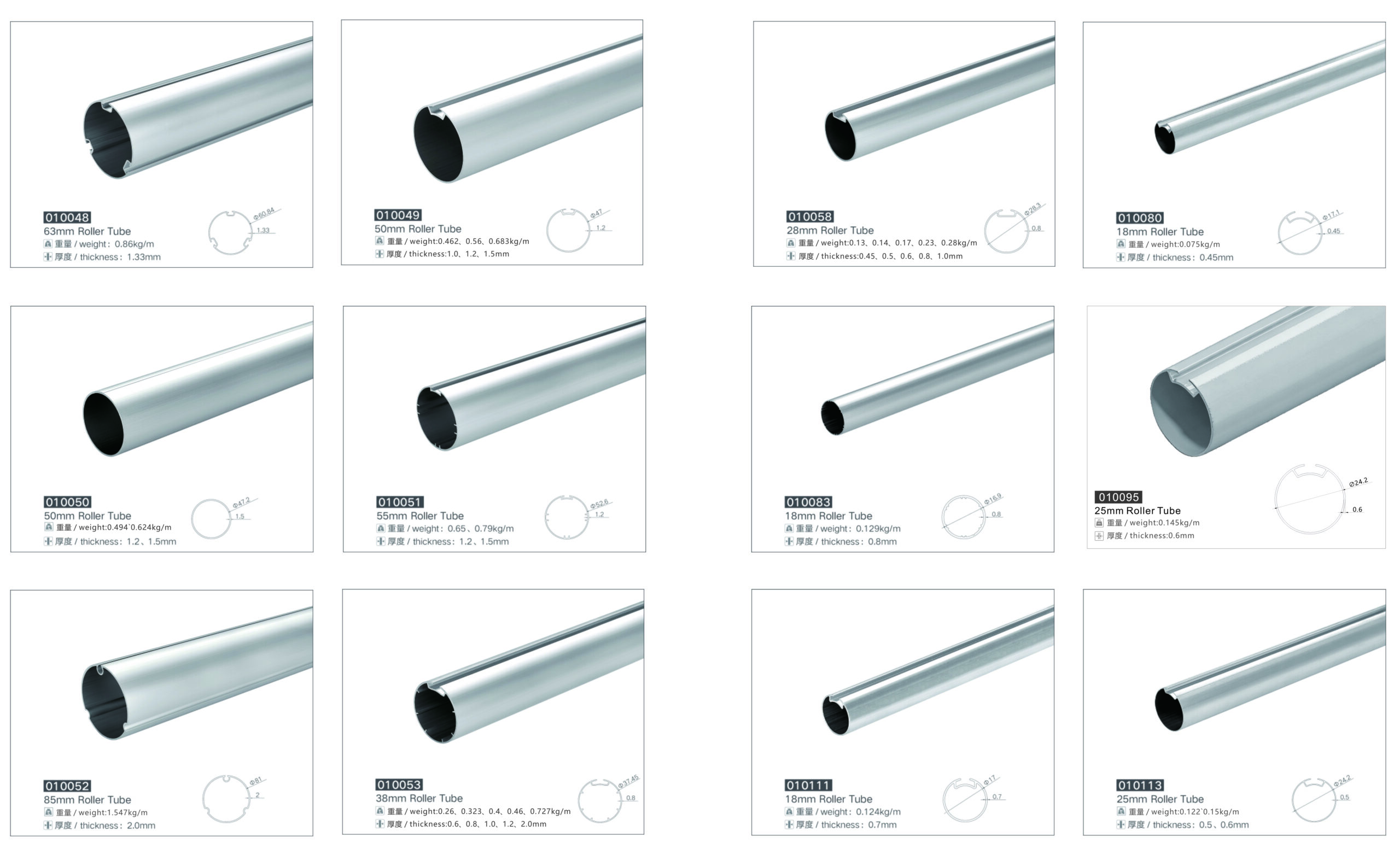 roller blind tube