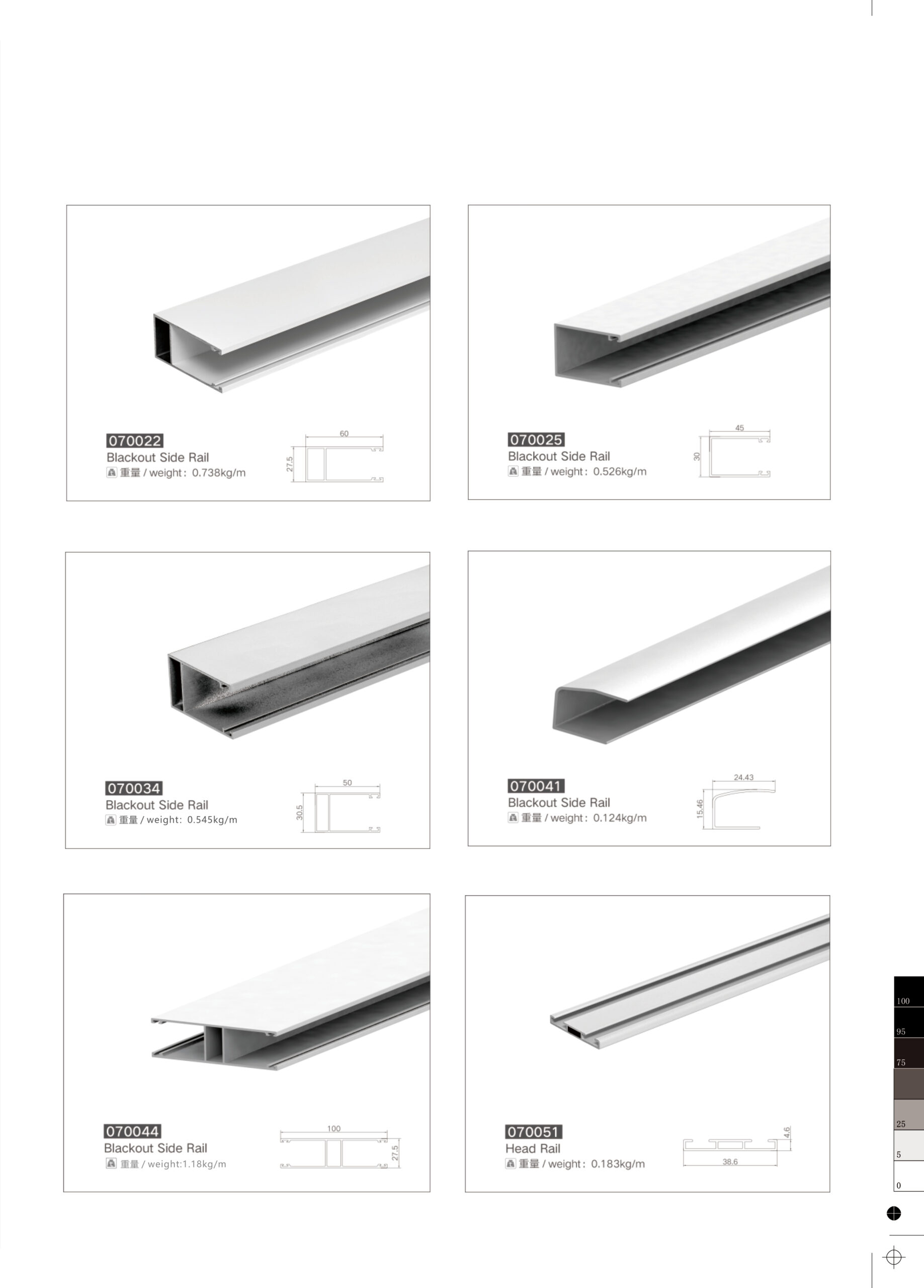 roller blind side track