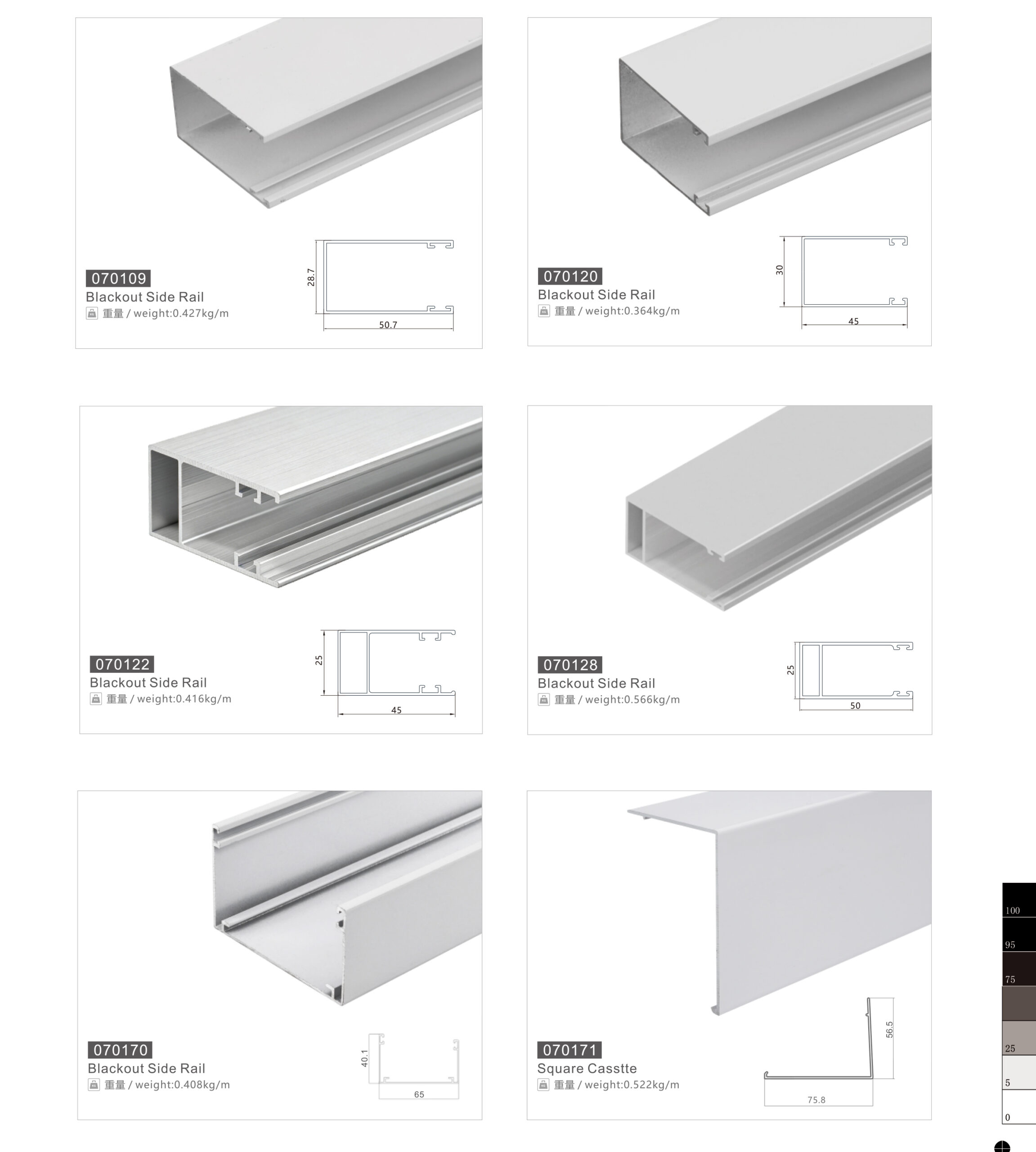 roller blind side track